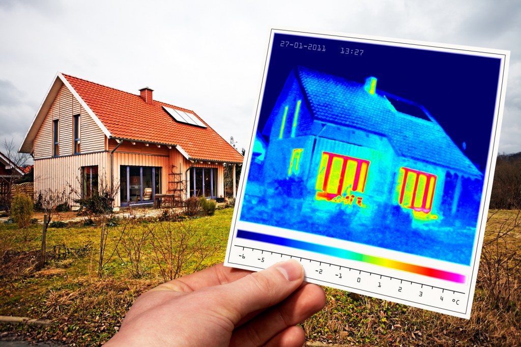 modern one-family house and thermal imaging