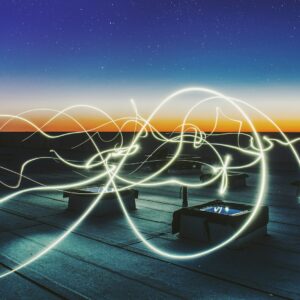 time lapse photography of square containers at night
